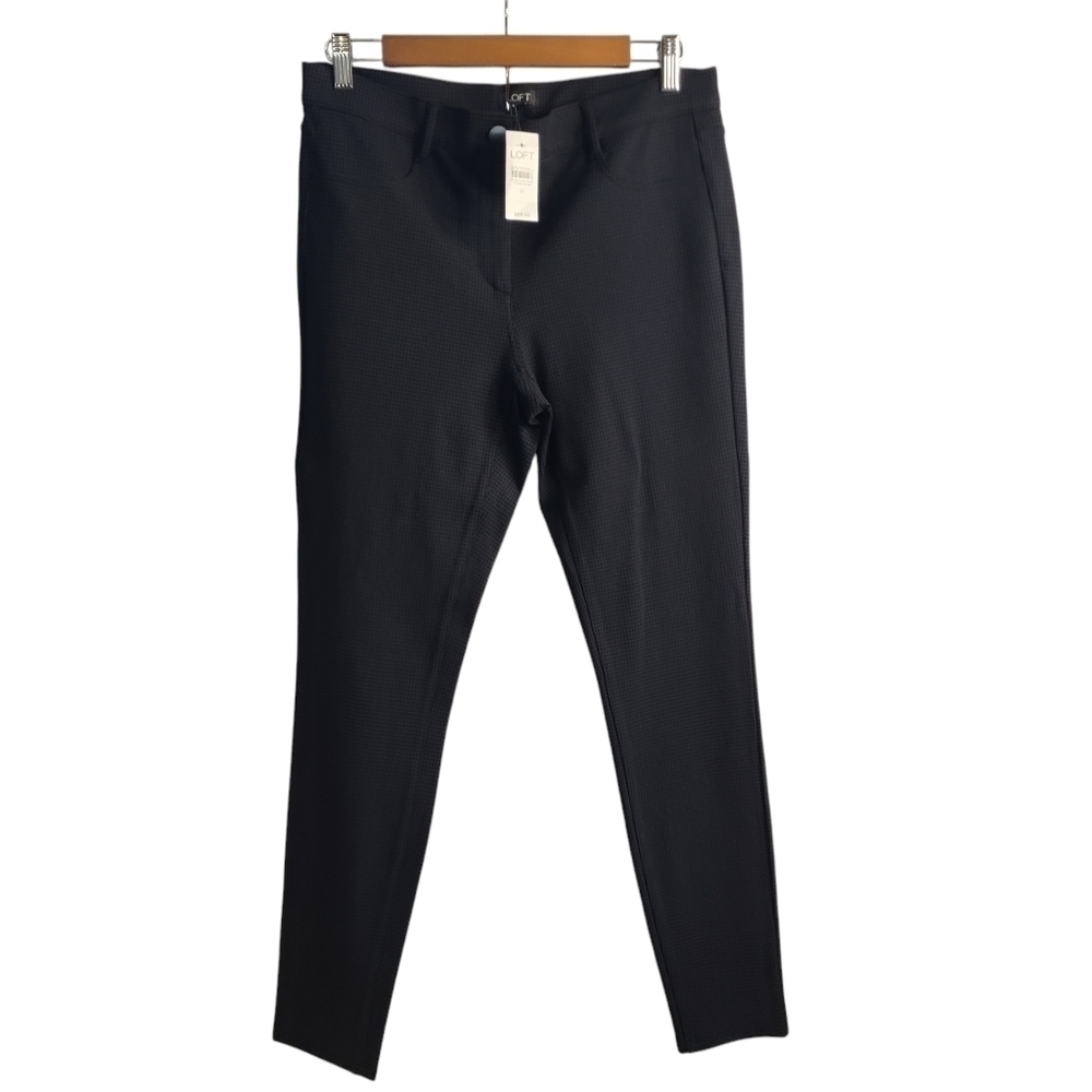LOFT Women's Black Gray Skinny Stretchy Comfortable Pants Size 10 NWT